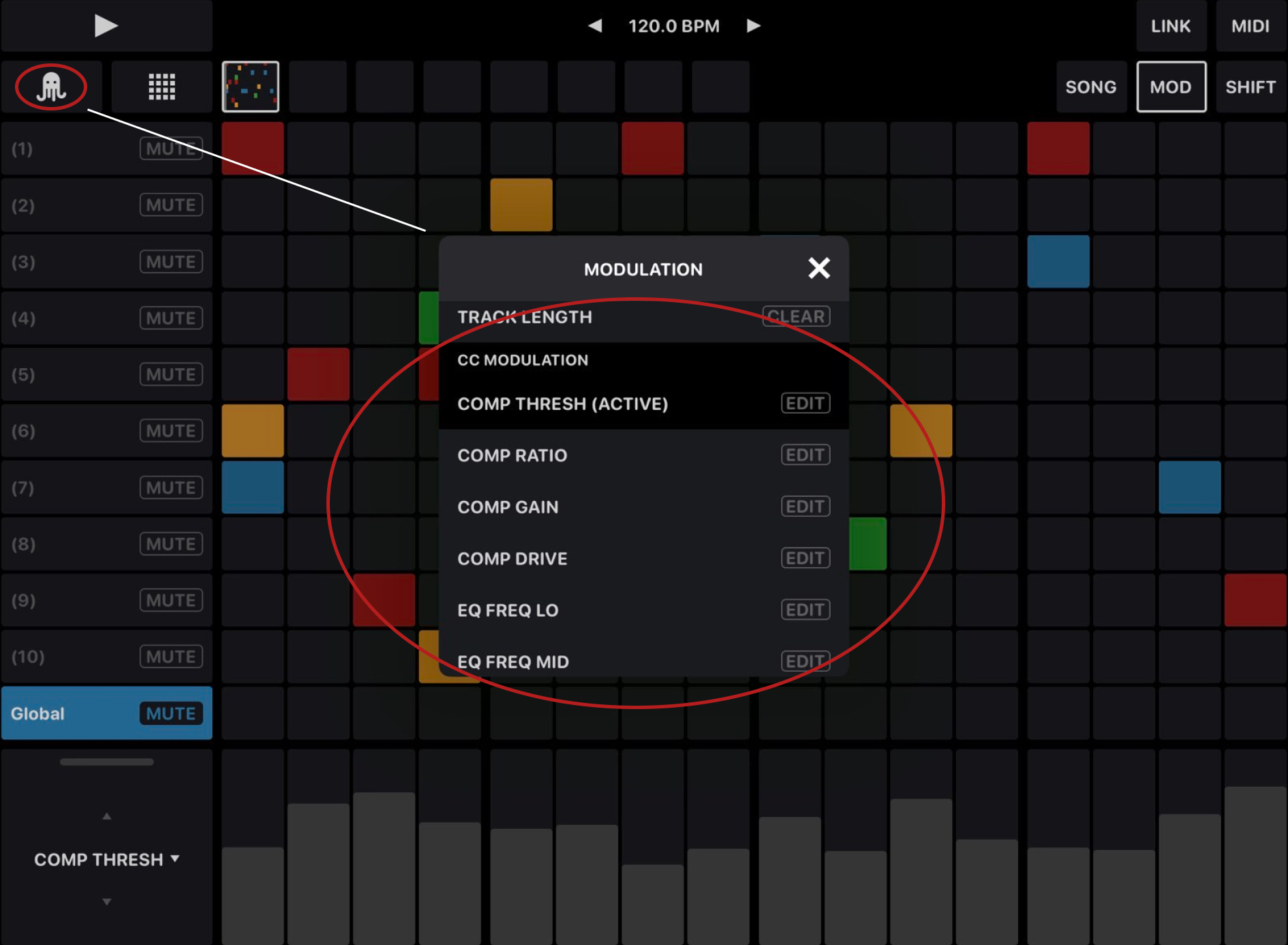 OCTACHRON MIDI Drum Sequencer (AUv3) for iOS - MIDI Setup